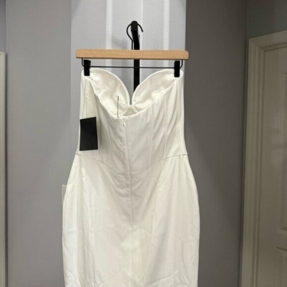 New Retrofete Luna Satin Strapless Maxi Corset Style Gown Dress White Size Large - Picture 7 of 9